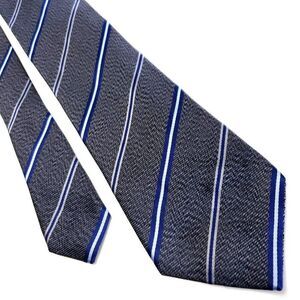 BCBG Maxazria‎ Gray Silk Tie Woven Striped
